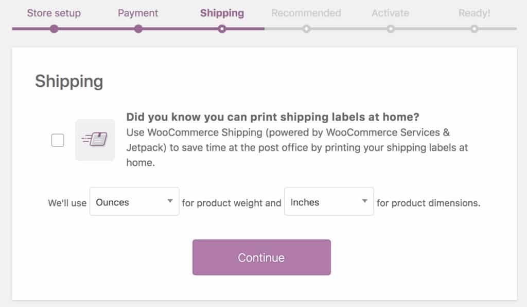 Shipping Selection