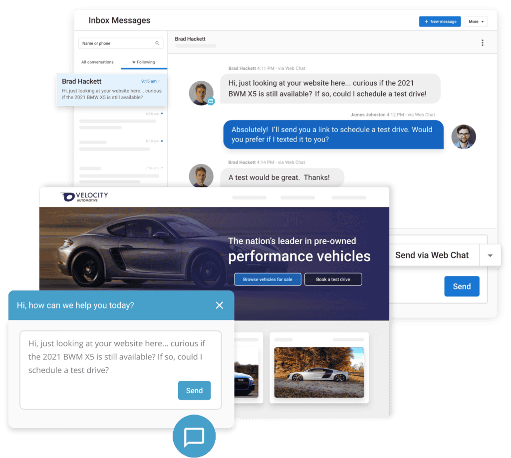 AI chatbot with Multi-Channel Inbox Automotive Example